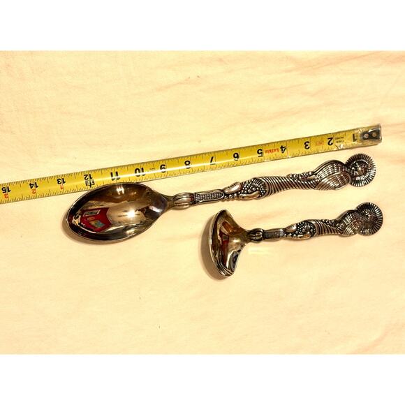 Godinger Silver Plate Thanksgiving Serving Spoon & Ladle Turkey Design EUC - Picture 5 of 7